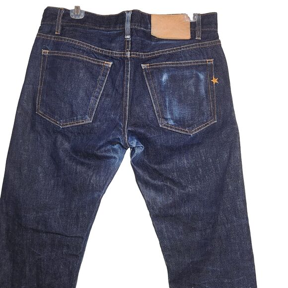 BRAVE STAR SELVEDGE JEANS SLIM STRAIGHT Men's 33 x 30 CONE DENIM Indigo Blue - Picture 10 of 16